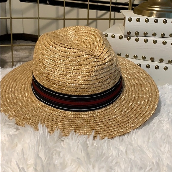 Straw Hat with Ribbon Detail - Picture 1 of 3